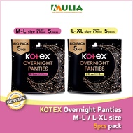 KOTEX Overnight Panties M-L / L-XL (5s) - Period Panties with 360⁰ Anti-Leakage Protection