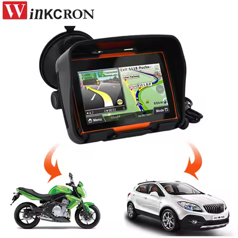 4.3 inch Motorcycle Car GPS Navigation IP67 Waterproof Bluetooth Dual function forCar Motorcycle Mot