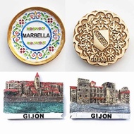 Gijon Marbella Granada Alhambra fridge magnets Spain tourism souvenir crafts gift magnetic refrigera
