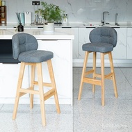 Pole Stool Foot Stool Jane Bar Chair Bar Chair Solid Wood Mesh Household Red High Modern Simple Bar 