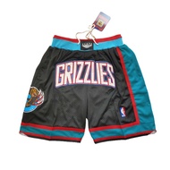 VANCOUVER GRIZZLIES JUST DON SHORTS NAVY BLUE PATCH EMRBOIDERY