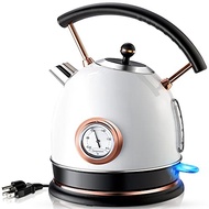 pukomc retro electric kettle stainless steel 1.8l tea kettle