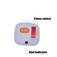 UK BS1363 DIY Plug 13A Fused With Power Switch LED Indicator, Malaysia Singapore Ireland HongKong Re