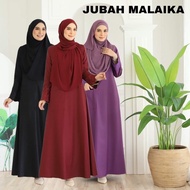 JUBAH MALAIKA - ABAYA PUTIH HITAM WHITE BLACK ABAYA MUSLIMAH UMRAH KHATAM TARAWIH HAJI SULAM COTTON 