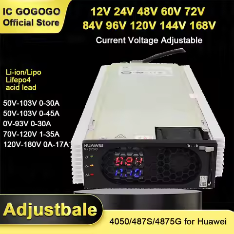 0A - 45A 0V to 168V Voltage Adjustable Charger 4850 Lithium Battery ion Lifepo4 12V 24V 48V 72V 84V 