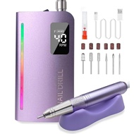 Electric Nail Drill Machine - 2-in-1 Professional Coreless Motor Nail File, 40000 RPM 6000mAh Portab