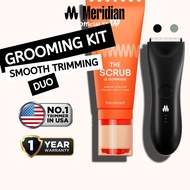 The Smooth Trimming Duo Package by MERIDIAN: Waterproof Electric Below-The-Belt Trimmer & The Scrub