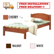 [ASTAR] Super Single Solid Wooden Bed frame in Cherry / Walnut / White (Free Install)
