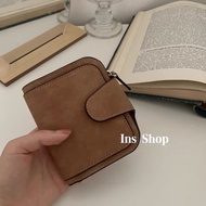 wallet woman small wallet ladies walletRetro Brown Wallet for WomeninsStudent Coin Purse Foldable Carry-on Small Bag Document Package