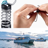 OPENMALL 1PC 316 Stainless Steel Marine Flagpole Clamp Fishing Flag Spring Clips For Halyards Outrig