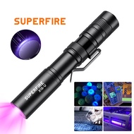 SUPERFIRE X18-U 2W 395nm UV Flashlight – Use AAA Dry Battery Mini Palm Torch for Nails, Pets, Money 