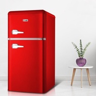 Fridge 118 Liter Retro Mini Mini Fridge American Nostalgic Home Double Door Multi-Level Temperature 