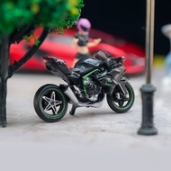 1: 64 Kawasaki H2R Alloy Small Scale Motorcycle Model Simulation Locomotive Mini Car Model Static Or