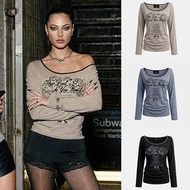 [SIIS] Off-the-Shoulder Top Oblique Shoulder Off-the-Shoulder Top American Top Korean Top Off-the-Sh