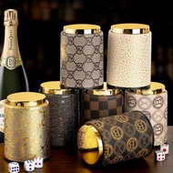 金顶筛盅 高档皮革手感色盅KTV吧手动骰盅骰子套餐可LOGOGold top sieve cup high-grade leather hand color cup KTq2r7yf6m123.my2