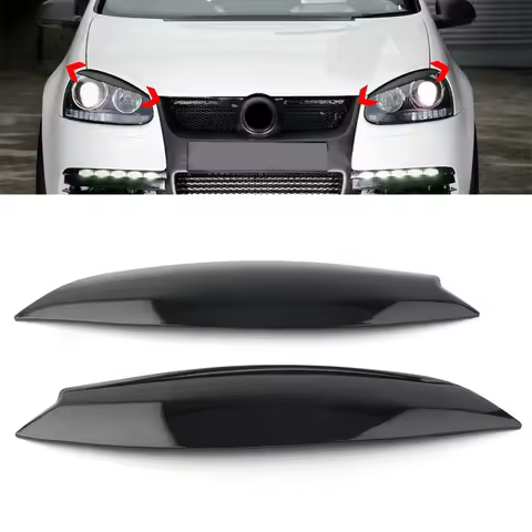 Pair Headlights Eyebrow Eyelids Chrome Trim Cover For Volkswagen For VW GOLF 5 MK5 GTI R 2005 2006 2