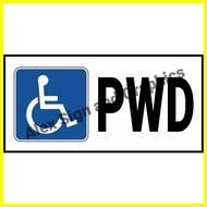 ◳ ⚽︎ ♧ PWD PVC Signage (white) - 3.75 x 7.5 inches