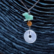 冰種翡翠平安扣項鍊 18K金鑲嵌墜頭 | 天然緬甸玉翡翠A貨 | 送禮