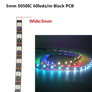 DC 5V แคบ4มม. 5มม. 8มม. WS2812B แถบไฟ Led WS2812 5050 3535 RGB แยกต่างหากแถบพิกเซล1M 2M