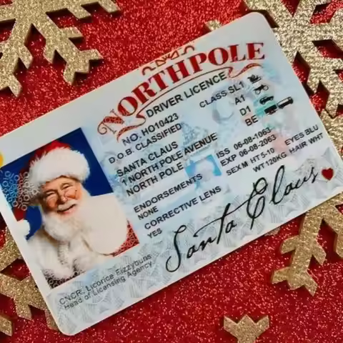 1Pcs Santa Lost Driver's License Card DIY Santa Claus Lost ID Card Santa License Kids Surprise Chris