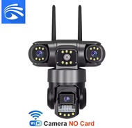 TDL กล้องวงจรปิด3 เลนส์ 3 หน้าจอกันน้ำกลางแจ้งไร้สาย wifi  กล้อง Night Vision ที่มีสีสัน AI ตรวจจับม