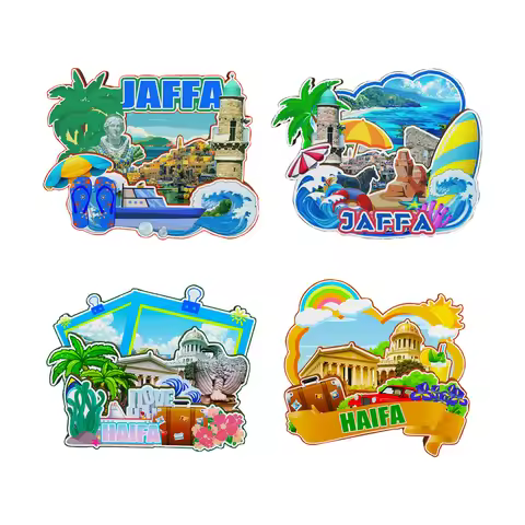 Decorative Magnets for Jaffa Haifa Israel City Landmark Travel Souvenirs Fridge Stiker Gifts
