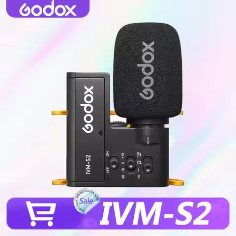 Godox IVM-S2 Camera-Mount Cardioid Shotgun Microphone with 3.5mm TRS Audio Output for Vlogger Shooti