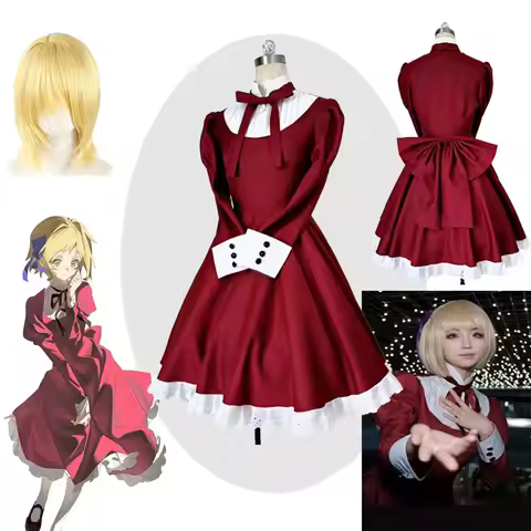 Axis Powers Hetalia Liechtenstein Maid Cosplay Costume Hetalia Axis Powers Red Lolita Dress With Bow