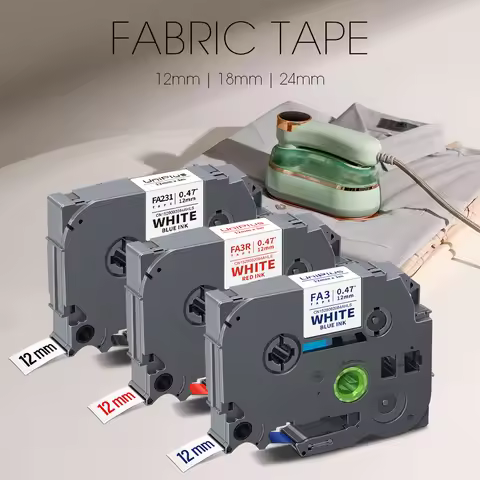 Iron on Fabric Tape Compatible Brother Fabric Tape 12/18/24mm tze FA231 FA3 FA3R FA241 for Brother P