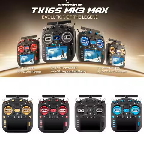 RadioMaster TX16S MK3 MAX 2.4GHz 900MHz AG02 CNC Hall Gimbal 5 inch IPS Touchscreen EdgeTX ExpressLR