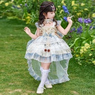 Công Chúa Gothic Phồng Đầm Cho Bé Gái Mùa Hè Phong Cách Bohemian Trẻ Em Váy Trình Diễn Trang Phục Hà