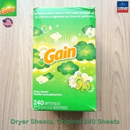 Sale!!! สินค้าราคาพิเศษ Gain® Dryer Sheets Original Scent 240 Sheets แผ่นอบผ้า กลิ่นออริจินัล