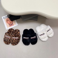 New Wool One-Word Furry Slippers Autumn Winter Style Zhao Lusi Same Style Furry Slippers Lamb Wool L