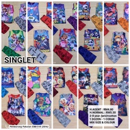 SINGLET 2-8 YEAR (1 DOZEN 1 CORAK) / PEMBORONG PAKAIAN KANAK-KANAK &amp; DEWASA/BORONG BAJU BUDAK