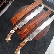 Freyyashope Golok Pisau Sembelih Baja Bohler K110 Super Tajam Burl Amboyna Premium