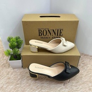 BONNIE KASUT HEELS YD-6 COLOUR BLACK BEIGE TUMIT 1 INCI SETENGAH