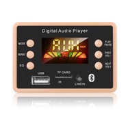 บลูทูธ5.0เครื่องถอดรหัสเสียงเครื่องเล่นบอร์ด DC 5V-12V จอแสดงผล LCD ไร้สายบลูทูธเสียงถอดรหัสโมดูลรองรับ MP3 WMA WAV 3.5มม. AUX TF Card USB Drive วิทยุ FM รีโมทคอนโทรลเครื่องเล่นเพลง