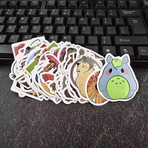 50Pcs Cartoon Bright Ghibli Hayao Miyazaki Stickers Totoro Decals For Phone Laptop Suitcase Notebook