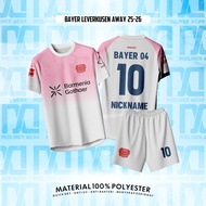 Jersey Top Suit Fantasy Football Shirt BAYER LEVERKUSEN AWAY 25/26 SUPPORTERS Free Custom Name Set &