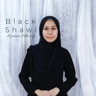 Shawl Chiffon Black | Shawl Hitam 1.8 Meter | Shawl Keknis | Shawl Hitam | Shawl Heavy Chiffon