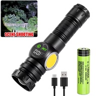 Outdoor most powerful zoom LED flashlight white laser flashlight USB rechargeable zoom flashlight re