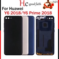 New high quality With LOGO Battery Glass Back Cover Rear Door Housing cover Replacement Spare parts For Huawei Y6 2018 / Y6 Prime 2018