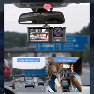BLUECALDON Vehicle Recorder, 360° View HD Recording Car DVR,  IR Night Vision APP Control 3 Channels