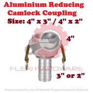 Aluminium Reducing Camlock Coupling CR4030 4" x 3" CR4020 4'' x 2'' Type DA Stainless Steel Cam and 