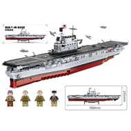 Mytopshop 1883PCS MOC Large USS Enterprise CV-6 Aircraft Carrier Figure Model Educational Toy Buildi