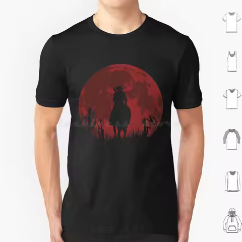 Red Moon T Shirt Big Size 100% Cotton Redemption Rdr2 Redemption 2 Arthur Morgan Rdr Dead Redemption