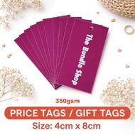 Gift Tags, Price Tags, Thank You Tags TEBAL 350GSM 4cm x 8cm