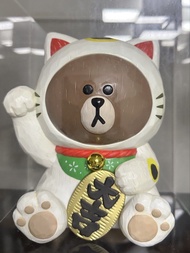 Line Friends 熊大白色招財貓