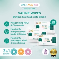 Momami Bundle 3 Pack Cooling & Saline NaCL Wipes - Cold & Thinning Wet Wipes for Children's Mucus