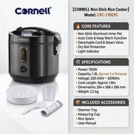 Cornell Non-Stick Rice Cooker 1.0L/1.8L Auto Keep Warm Detachable Cord Steamer 400W/700W CRC-J1001S/